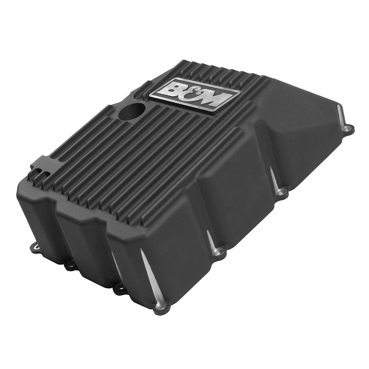 B&M Hi-Tek Deep Transmission Pan - Aluminum - Toyota - Black - Photo - out of package Back