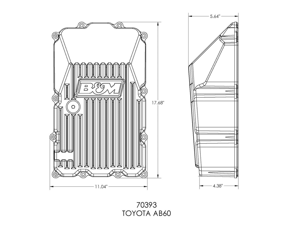 B&M Hi-Tek Deep Transmission Pan - Aluminum - Toyota - Black - Photo - out of package Right