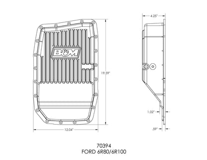 2009-2021 FORD F150 CAST TRANS PAN, 6R80 - B&M Hi-Tek Deep Transmission Pan -  Black Aluminum