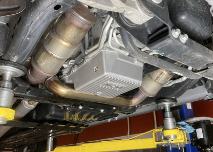 CAST TRANS PAN, DODGE 845RE & 8HP70 - B&M Hi-Tek Deep Heavy Duty Transmission Pan -  Aluminum