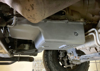 CAST TRANS PAN, DODGE 845RE & 8HP70 - B&M Hi-Tek Deep Heavy Duty Transmission Pan -  Aluminum