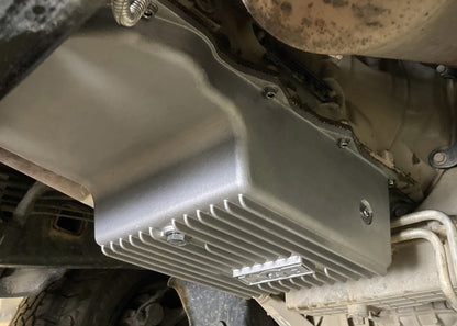 CAST TRANS PAN, DODGE 845RE & 8HP70 - B&M Hi-Tek Deep Heavy Duty Transmission Pan -  Aluminum