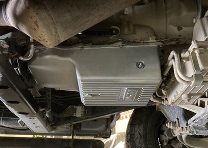 CAST TRANS PAN, DODGE 845RE & 8HP70 - B&M Hi-Tek Deep Heavy Duty Transmission Pan -  Aluminum