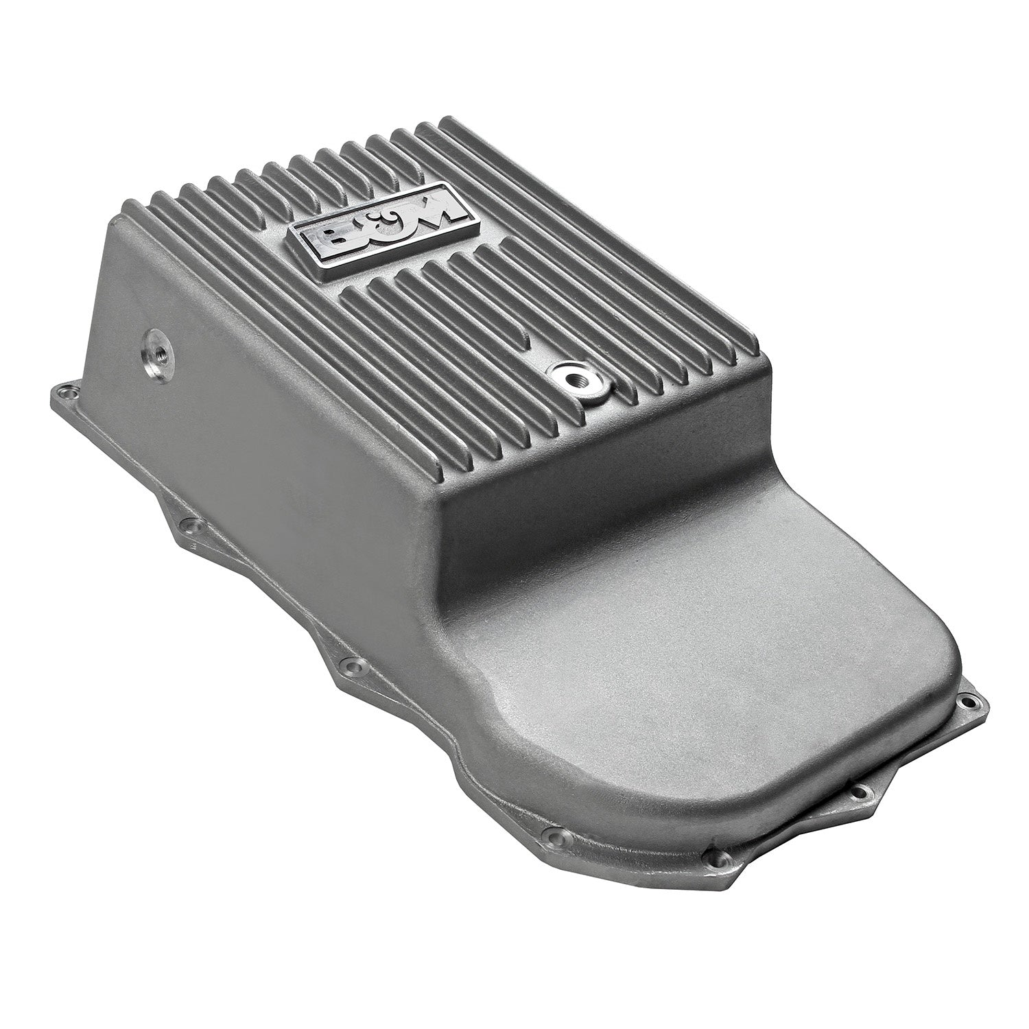 B&M Hi-Tek Deep Heavy Duty Transmission Pan -  Aluminum - Photo - out of package Side