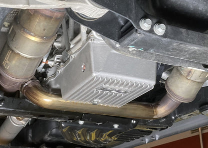 CAST TRANS PAN, DODGE 845RE & 8HP70 - B&M Hi-Tek Deep Heavy Duty Transmission Pan -  Aluminum