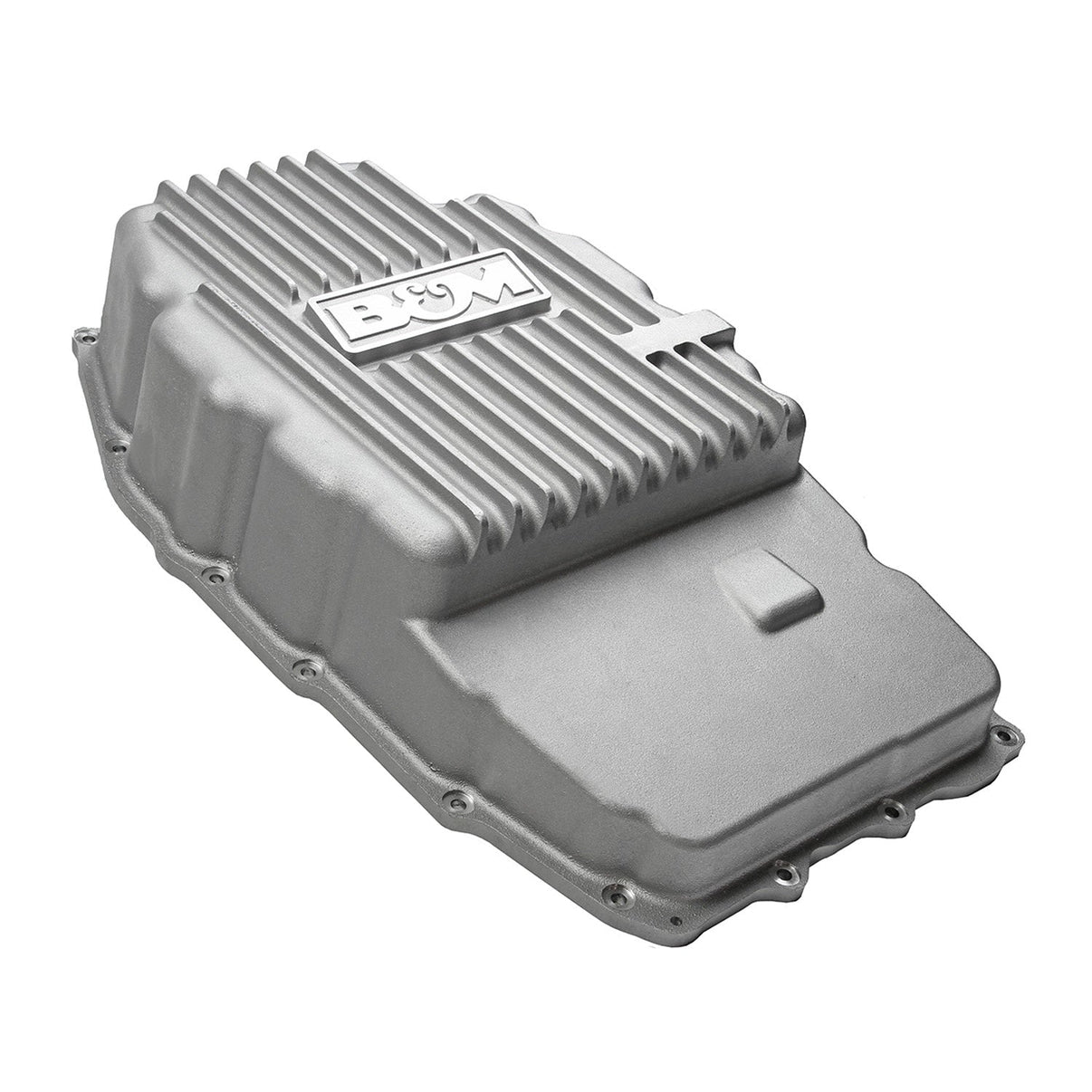 B&M Hi-Tek Deep Transmission Pan -  Aluminum - Photo - out of package Left