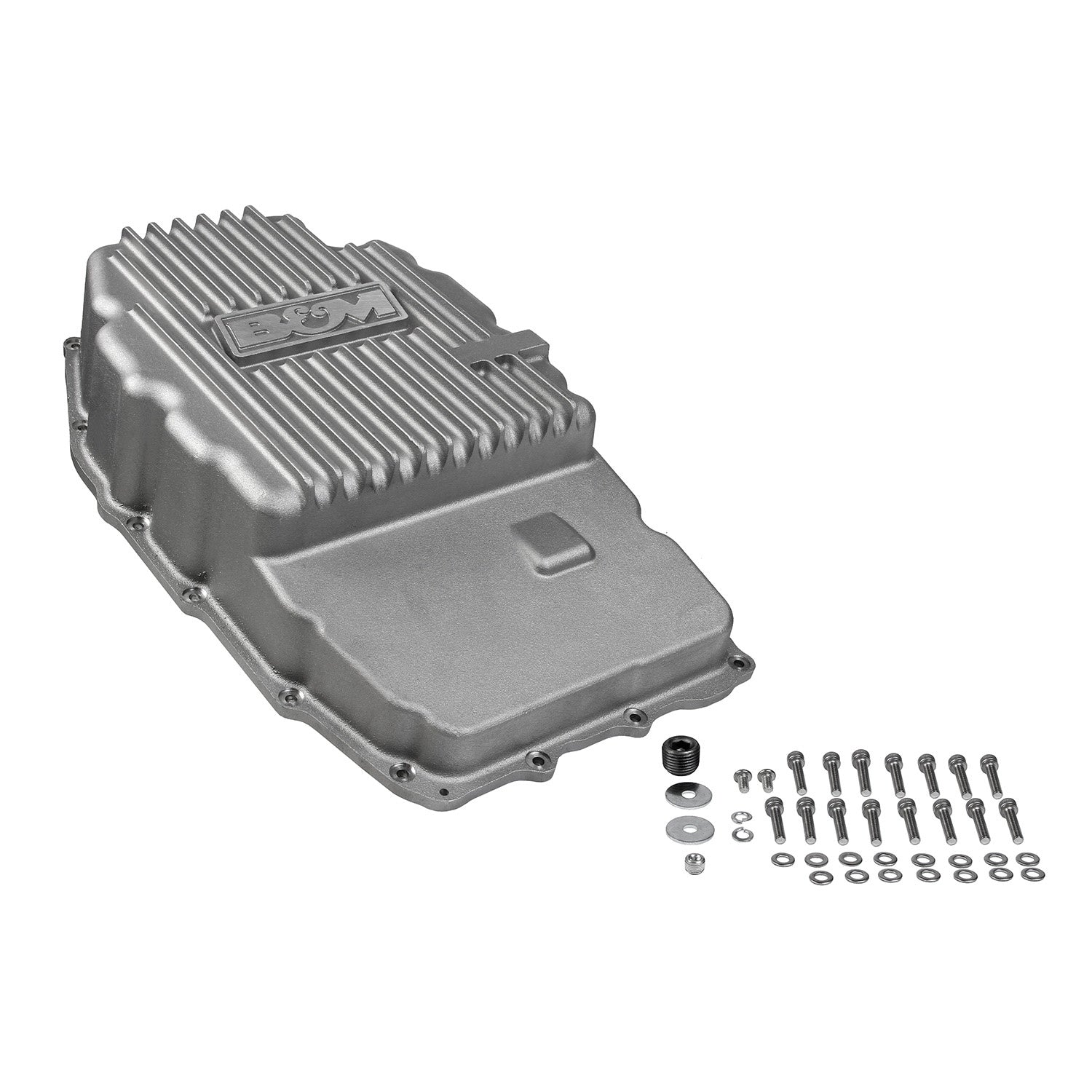B&M Hi-Tek Deep Transmission Pan -  Aluminum - Photo - out of package Front