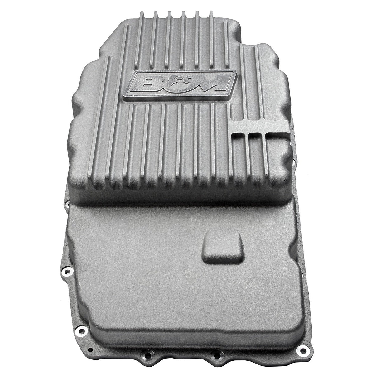 B&M Hi-Tek Deep Transmission Pan -  Aluminum - Photo - out of package Angle