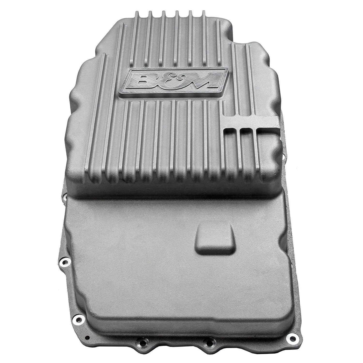 B&M Hi-Tek Deep Transmission Pan -  Aluminum - Photo - out of package Angle