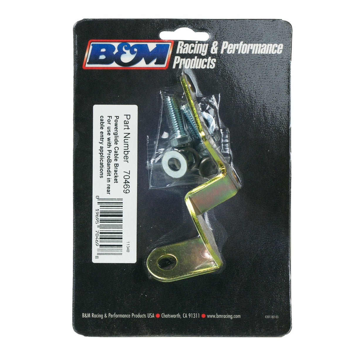 B&M Rear Exit Cable Bracket Kit - GM - Photo - out of package Left