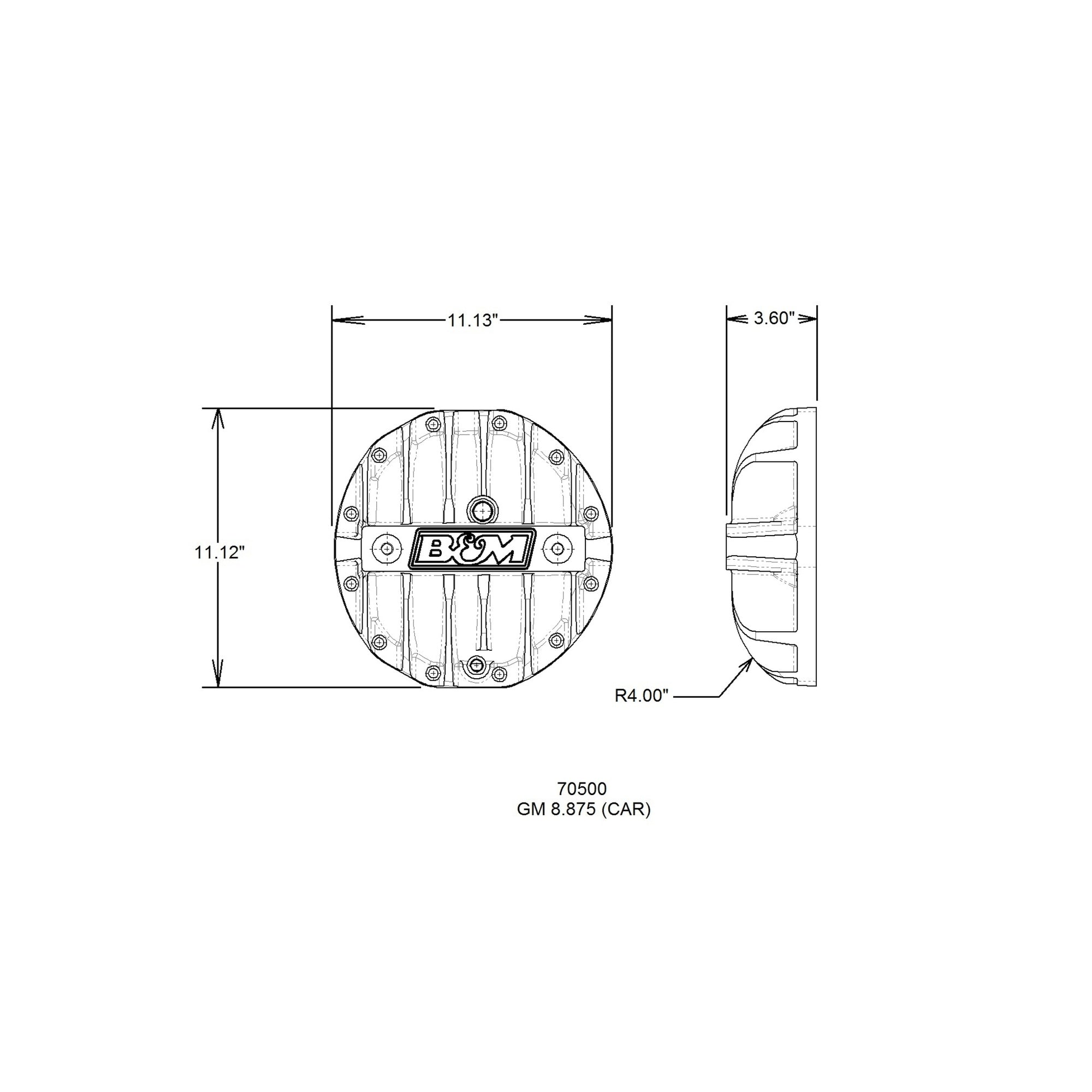B&M Hi-Tek Aluminum Differential Cover for GM 8.875-inch 12-bolt Car - Photo - out of package Back