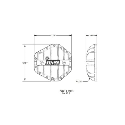DIFF COVER,GM 10.5" 14 BOLT CAST ALUM. - B&M Hi-Tek Aluminum Differential Cover for GM Corporate 14-bolt (10.5-inch)
