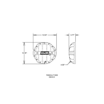 DIFF COVER, GM 9.5" 14-BOLT CAST ALUM. - B&M Hi-Tek Aluminum Differential Cover for GM 9.5-inch 14-bolt