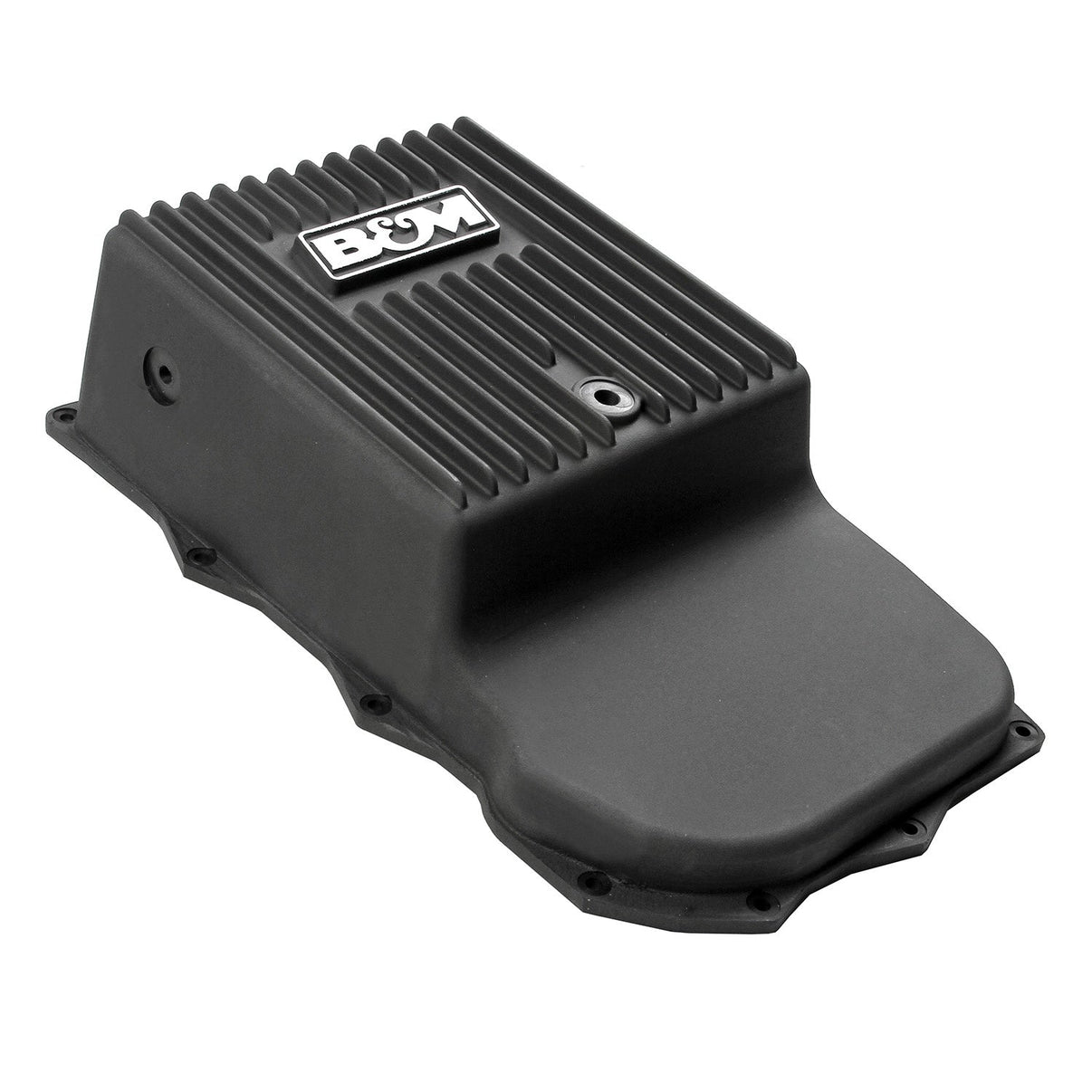 B&M Hi-Tek Deep Heavy Duty Transmission Pan - ZF 845RE/850RE/8HP70/8HP75 - Black - Photo - out of package Back