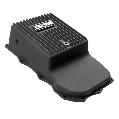B&M Hi-Tek Deep Heavy Duty Transmission Pan - ZF 845RE/850RE/8HP70/8HP75 - Black - Photo - out of package Back