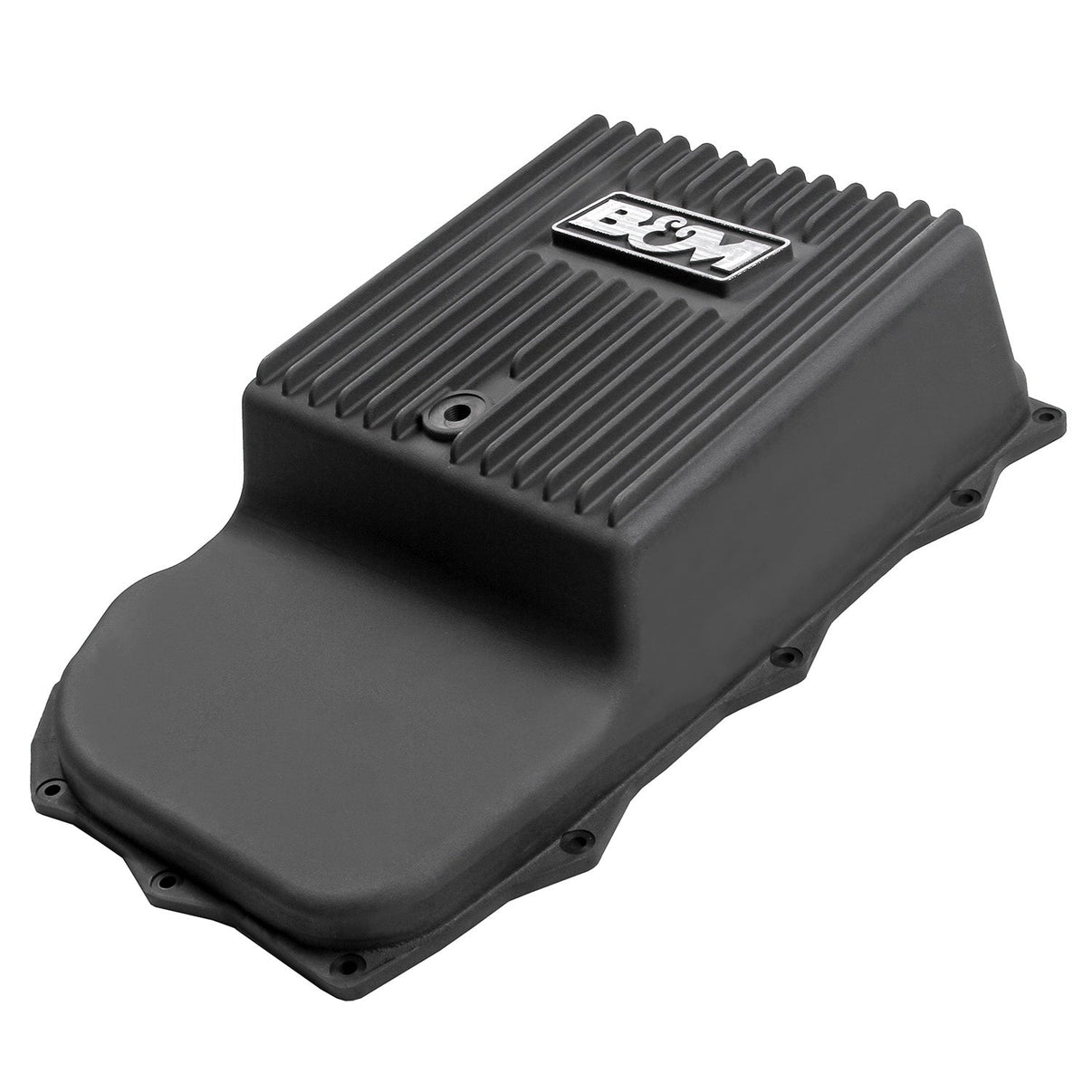 B&M Hi-Tek Deep Heavy Duty Transmission Pan - ZF 845RE/850RE/8HP70/8HP75 - Black - Photo - out of package Bottom