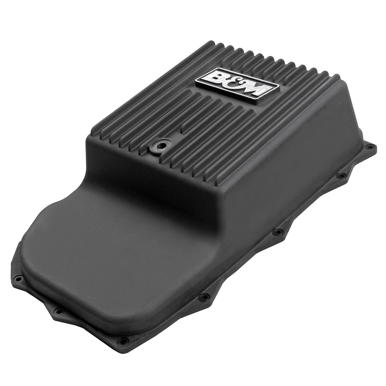 B&M Hi-Tek Deep Heavy Duty Transmission Pan - ZF 845RE/850RE/8HP70/8HP75 - Black - Photo - out of package Bottom
