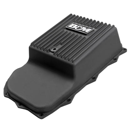 CAST TRANS PAN, DODGE 845RE & 8HP70, - B&M Hi-Tek Deep Heavy Duty Transmission Pan -  Black