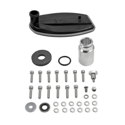 CAST TRANS PAN, DODGE 845RE & 8HP70, - B&M Hi-Tek Deep Heavy Duty Transmission Pan -  Black