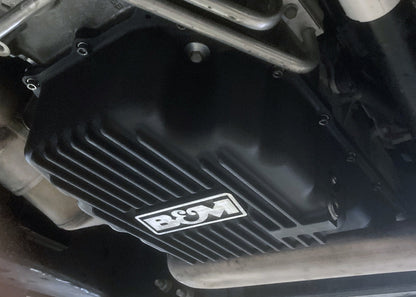 CAST TRANS PAN, 2019+ GM 8L90, BLACK - B&M HI-TEK DEEP TRANSMISSION PAN - Black