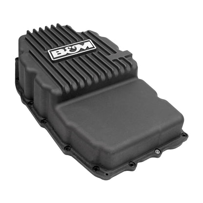 CAST TRANS PAN, 2019+ GM 8L90, BLACK - B&M HI-TEK DEEP TRANSMISSION PAN - Black