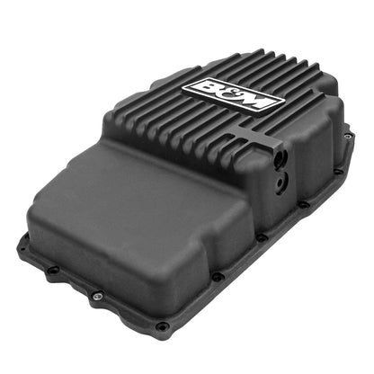 CAST TRANS PAN, 2019+ GM 8L90, BLACK - B&M HI-TEK DEEP TRANSMISSION PAN - Black