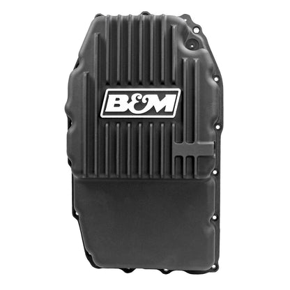 CAST TRANS PAN, 2019+ GM 8L90, BLACK - B&M HI-TEK DEEP TRANSMISSION PAN - Black