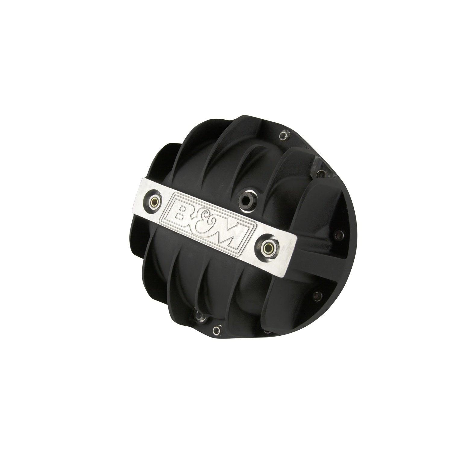 B&M Hi-Tek Aluminum Differential Cover for GM 8.875-inch 12-bolt Truck - Black - Photo - Primary Front