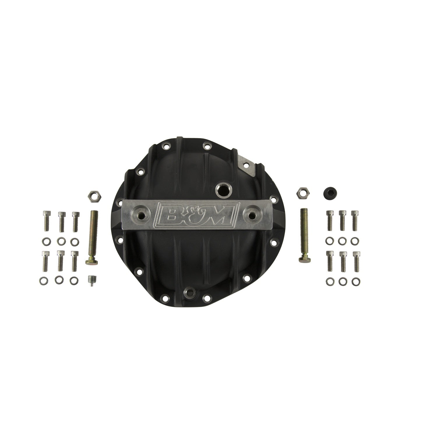 B&M Hi-Tek Aluminum Differential Cover for GM 8.875-inch 12-bolt Truck - Black - Photo - out of package Left