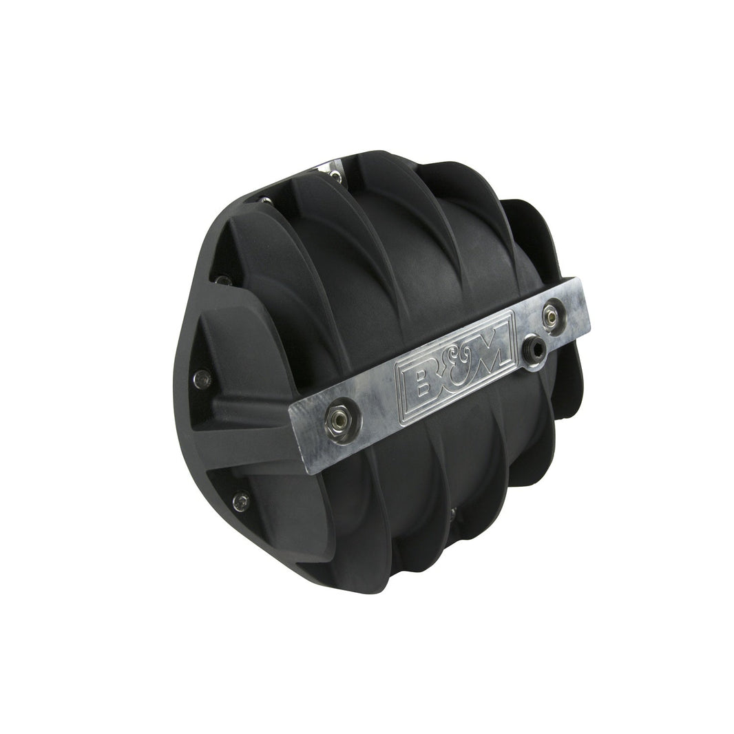 DIFF COVER-BLACK, GM 9.5" 14-BOLT CAST A - B&M Hi-Tek Aluminum Differential Cover for GM 9.5-inch 14-bolt - Black