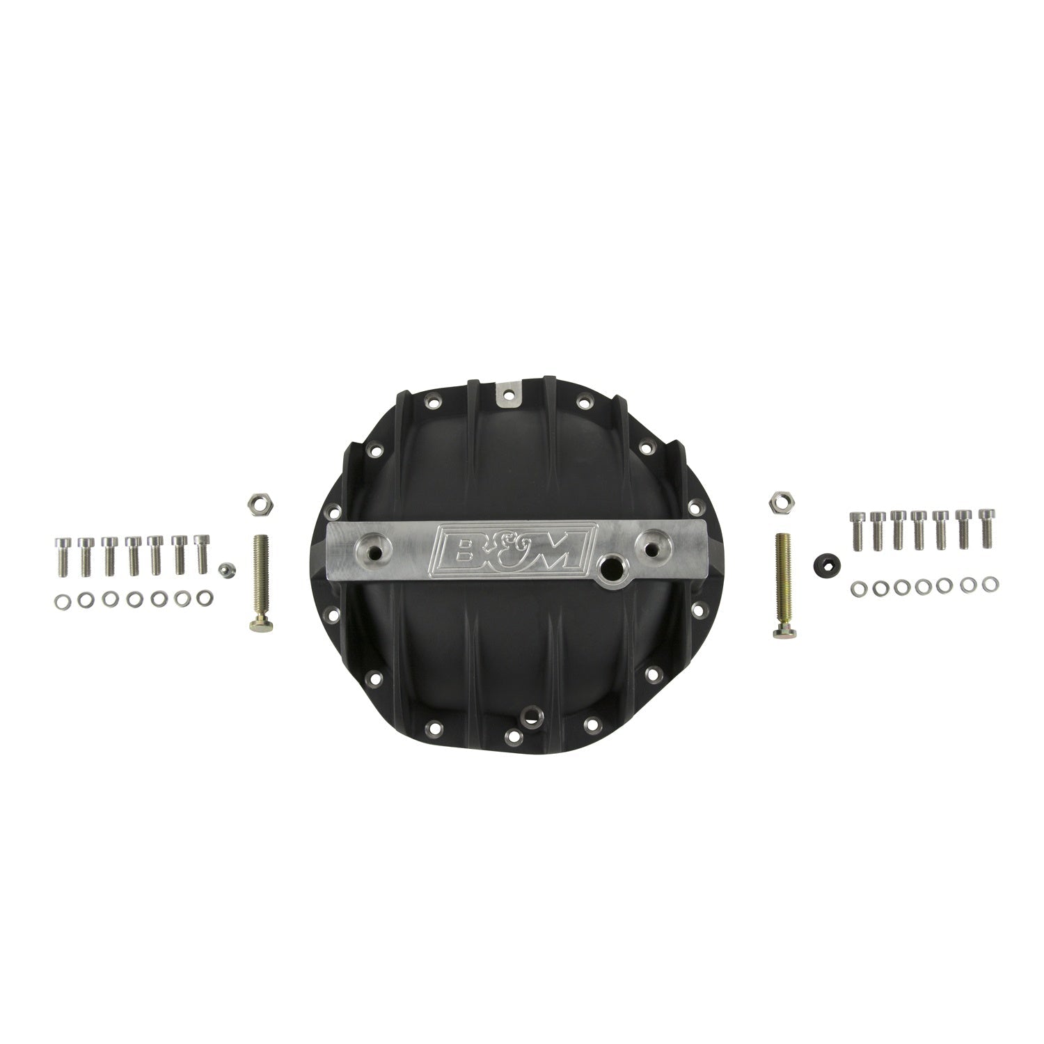 B&M Hi-Tek Aluminum Differential Cover for GM 9.5-inch 14-bolt - Black - Photo - out of package Left