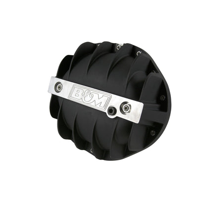 B&M Hi-Tek Aluminum Differential Cover for GM 9.5-inch 14-bolt - Black - Photo - Primary Front