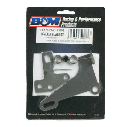 BRACKET AND LEVER KIT FOR 4L60E/4L8 - B&M Cable Bracket & Shift Lever Kit - GM 4L60E through 4L85E - Front Cable Exit