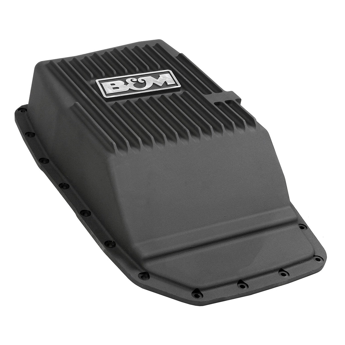 B&M Hi-Tek Deep Transmission Pan -  Black Aluminum - Photo - out of package Left