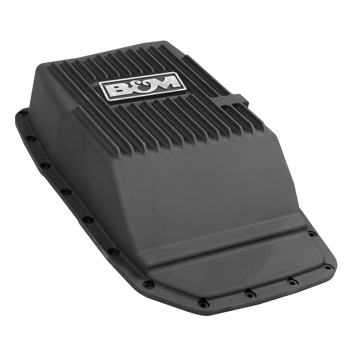 B&M Hi-Tek Deep Transmission Pan -  Black Aluminum - Photo - out of package Left