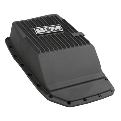 B&M Hi-Tek Deep Transmission Pan -  Black Aluminum - Photo - out of package Left