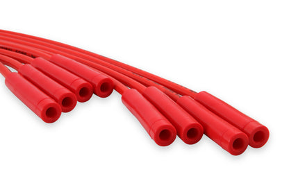 Jeu de câbles d'allumage - 8 mm - Universel - Câble rouge avec capuchons droits rouges