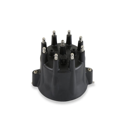 Dist Cap, Black Chevy V8, HEI, Retainer - MSD Distributor Cap - V8 - HEI Terminals - Black - Spark Plug Wire Retainer