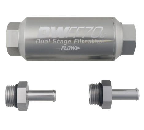 Deatschwerks 3/8" 10 Micron 70MM Compact Inline Fuel Filter - 8-03-70C-010K-38