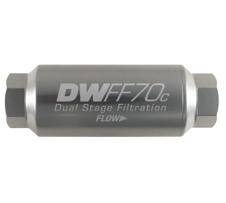 Deatschwerks -10AN Female 10 Micron 70MM Compact Inline Fuel Filter Kit - 8-03-70C-010K