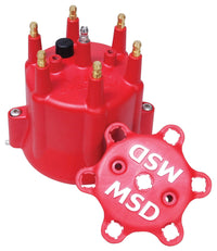 Dist Cap, Chevy 6 Cyl, Clip Down - Chevy MSD 6 Cylinder HEI Distributor Cap w/Retainer