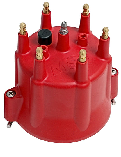 Dist Cap, Chevy 6 Cyl, Clip Down - Chevy MSD 6 Cylinder HEI Distributor Cap w/Retainer