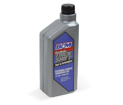 B&M Synthetic Trick Shift Automatic Transmission Fluid - 1 Quart Bottle - Photo - out of package Right