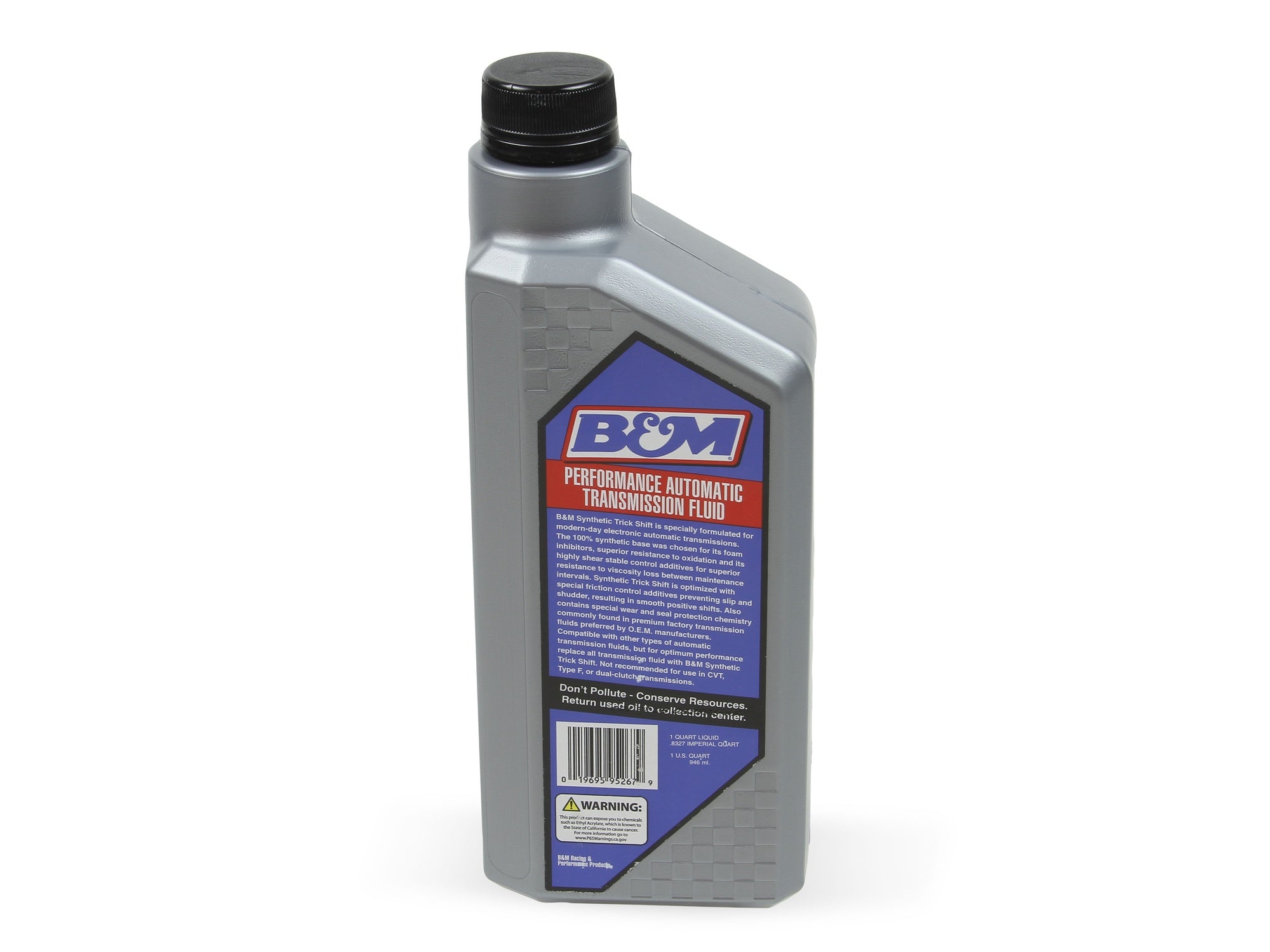 B&M Synthetic Trick Shift Automatic Transmission Fluid - 1 Quart Bottle - Photo - out of package Left