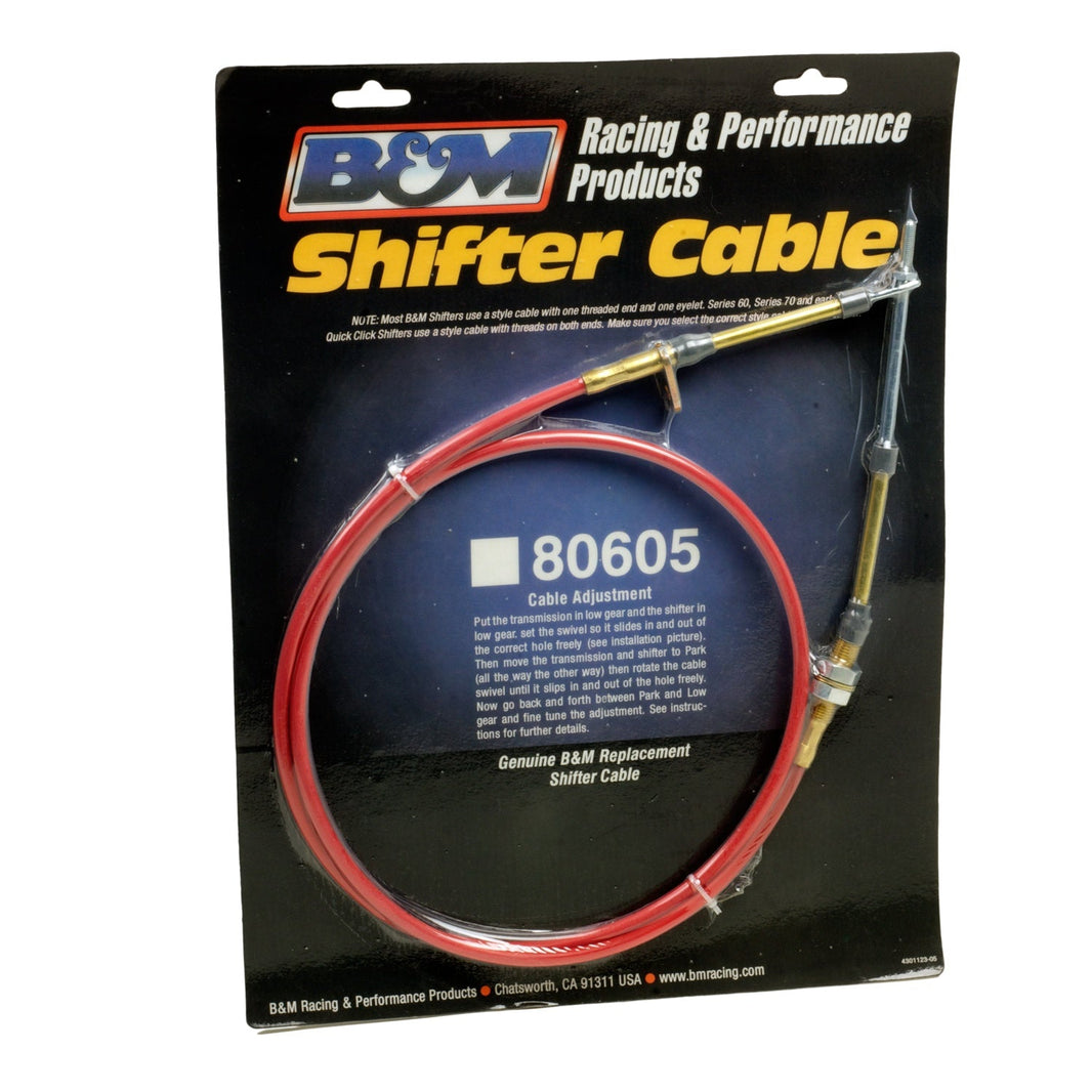 B&M Performance Shifter Cable - 5-Foot Length - Red - Photo - out of package Left