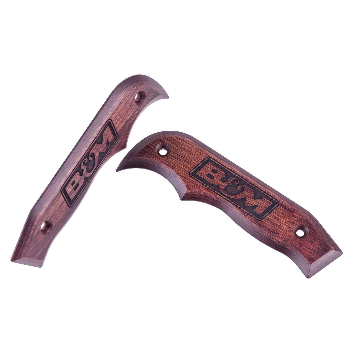 B&M Magnum Grip Side Plates - Rosewood - Photo - out of package Right