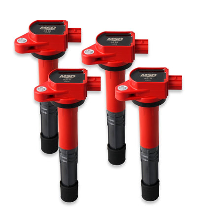 MSD Ignition Coil - Blaster Series - Honda/Acura 2.4L - Red - 4-Pack - Photo - Primary Front