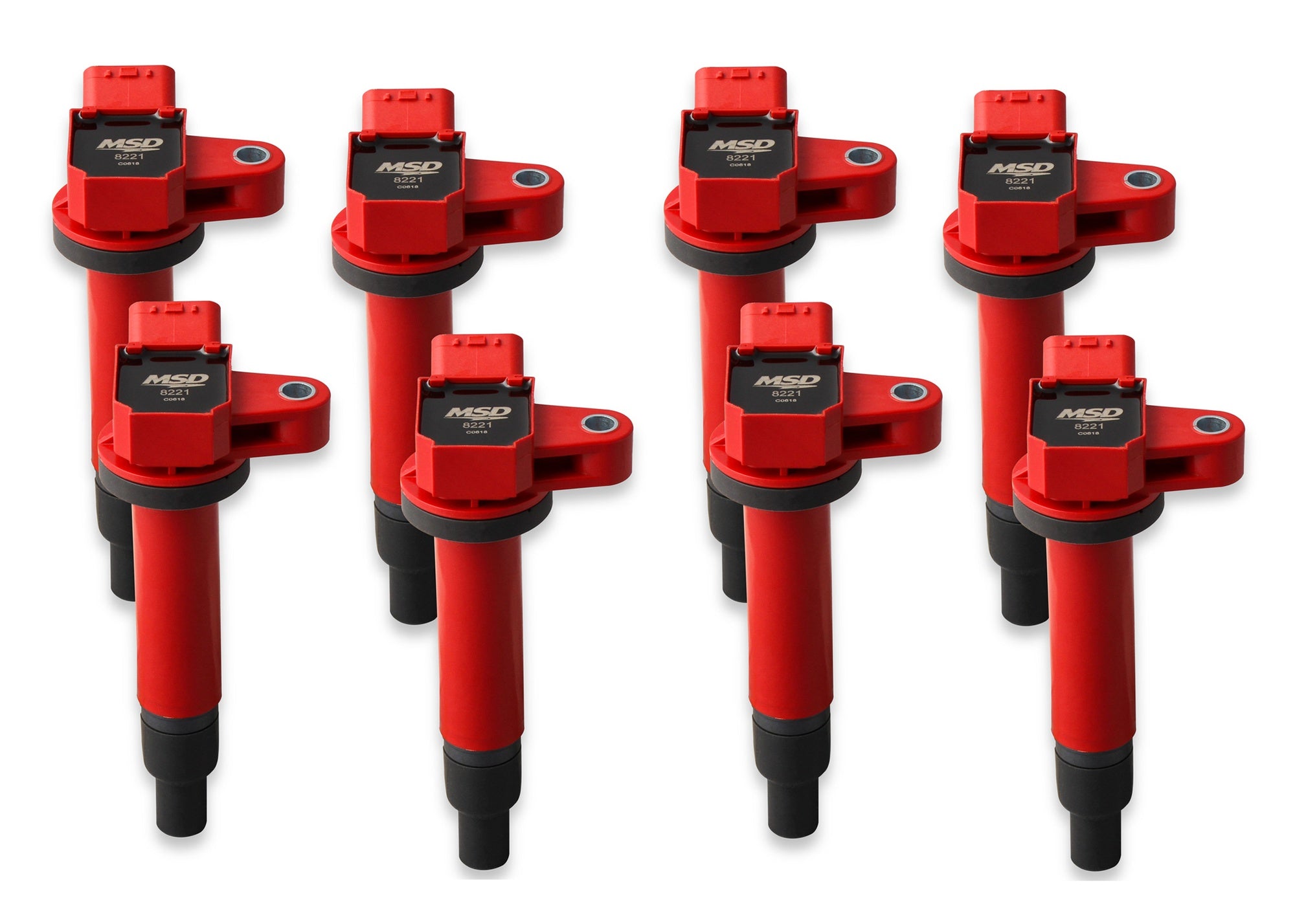 MSD Ignition Coil - Blaster Series - Toyota/Lexus V8 - 4.3L/4.7L - Red - 8-Pack - Photo - out of package Left