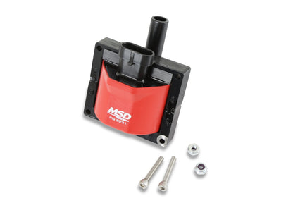 Bobine d'allumage MSD, connecteur externe simple, rouge, pour moteurs GM 1996-1997 (GM 96-97).