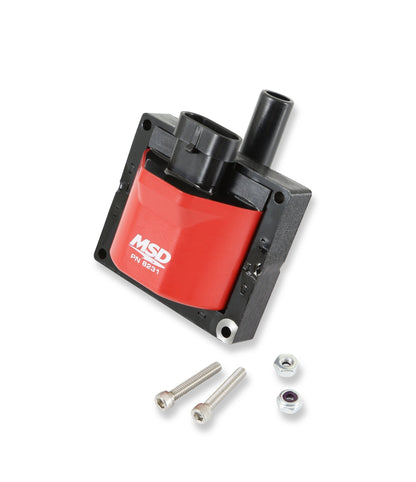 Bobine d'allumage MSD, connecteur externe simple, rouge, pour moteurs GM 1996-1997 (GM 96-97).